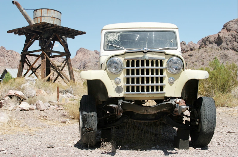 an old and abandoned jeep